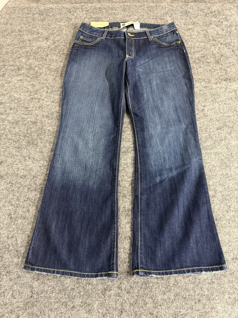 GAP Jeans Women 12 Curvy Flared Ankle Pants Denim Stretch Blue New N307